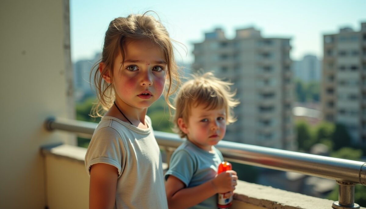 Enfants coincés sur un balcon sous une chaleur accablante : un cocktail de risques alarmants